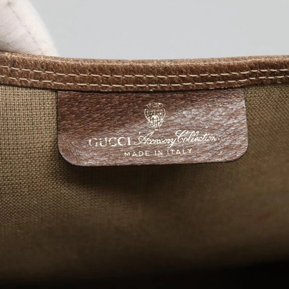 GUCCI GG Supreme Web Sherry Line Tote Bag PVC Beige Gold 39 02 0031 Auth ep9436 - Picture 10 of 16